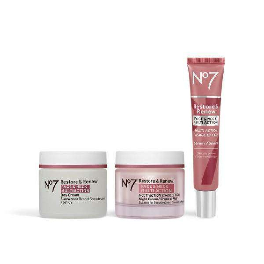 Skin Care * | No7 Restore And Renew Multi Action Skincare System 50Oz (Worth $88) Online