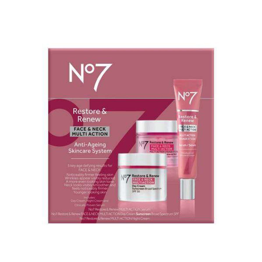 Skin Care * | No7 Restore And Renew Multi Action Skincare System 50Oz (Worth $88) Online